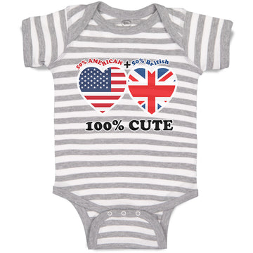 Baby Clothes 50% British + 50% American = 100% Cute Baby Bodysuits Cotton