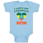 Baby Clothes I Love My Ethiopian Mom Baby Bodysuits Boy & Girl Cotton