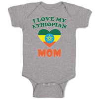 Baby Clothes I Love My Ethiopian Mom Baby Bodysuits Boy & Girl Cotton