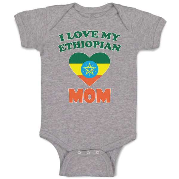 Baby Clothes I Love My Ethiopian Mom Baby Bodysuits Boy & Girl Cotton