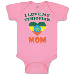Baby Clothes I Love My Ethiopian Mom Baby Bodysuits Boy & Girl Cotton