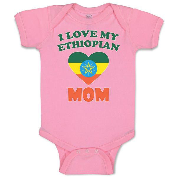 Baby Clothes I Love My Ethiopian Mom Baby Bodysuits Boy & Girl Cotton