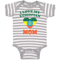 Baby Clothes I Love My Ethiopian Mom Baby Bodysuits Boy & Girl Cotton