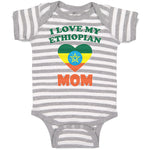 Baby Clothes I Love My Ethiopian Mom Baby Bodysuits Boy & Girl Cotton