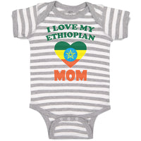 Baby Clothes I Love My Ethiopian Mom Baby Bodysuits Boy & Girl Cotton