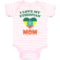 Baby Clothes I Love My Ethiopian Mom Baby Bodysuits Boy & Girl Cotton