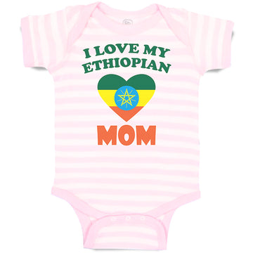 Baby Clothes I Love My Ethiopian Mom Baby Bodysuits Boy & Girl Cotton