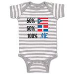 Baby Clothes 50% Puerto Rican 50% Dominican = 100% Me Baby Bodysuits Cotton