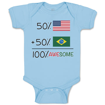 Baby Clothes 50% Brazilian 50% American = 100% Awesome Baby Bodysuits Cotton