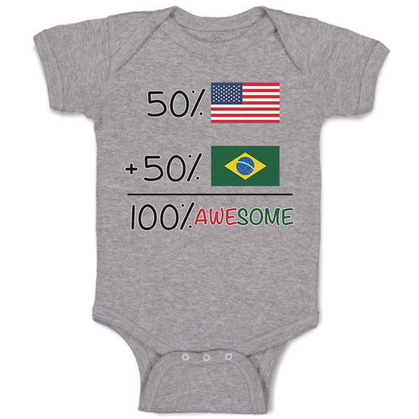 Baby Clothes 50% Brazilian 50% American = 100% Awesome Baby Bodysuits Cotton