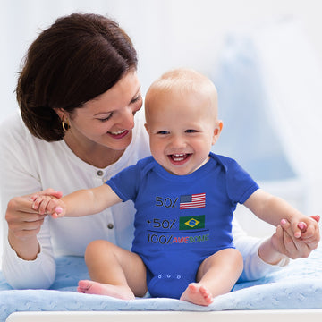 Baby Clothes 50% Brazilian 50% American = 100% Awesome Baby Bodysuits Cotton