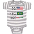 Baby Clothes 50% Brazilian 50% American = 100% Awesome Baby Bodysuits Cotton