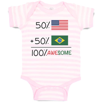 Baby Clothes 50% Brazilian 50% American = 100% Awesome Baby Bodysuits Cotton