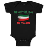 Baby Clothes I'M Not Yelling I'M Italian Baby Bodysuits Boy & Girl Cotton