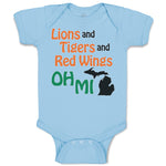 Baby Clothes Lions and Tigers and Red Wings Oh My Baby Bodysuits Cotton