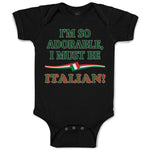 Baby Clothes I'M So Adorable I Must Be Italian Italy A Baby Bodysuits Cotton