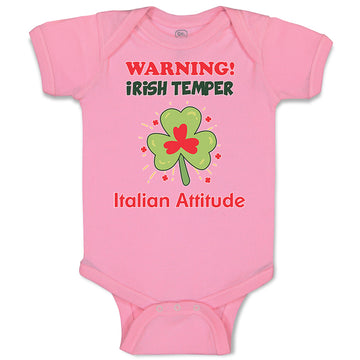 Baby Clothes Warning Irish Temper - Italian Attitude Baby Bodysuits Cotton
