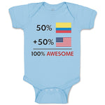 Baby Clothes 50% Colombian 50% American = 100% Awesome Baby Bodysuits Cotton