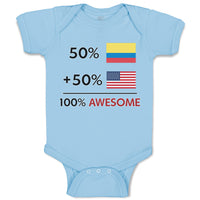 Baby Clothes 50% Colombian 50% American = 100% Awesome Baby Bodysuits Cotton