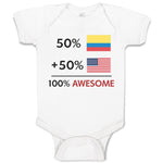 Baby Clothes 50% Colombian 50% American = 100% Awesome Baby Bodysuits Cotton