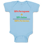 Baby Clothes 50% Portuguese 50% Italian = 100% Perfection Baby Bodysuits Cotton