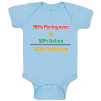 Baby Clothes 50% Portuguese 50% Italian = 100% Perfection Baby Bodysuits Cotton