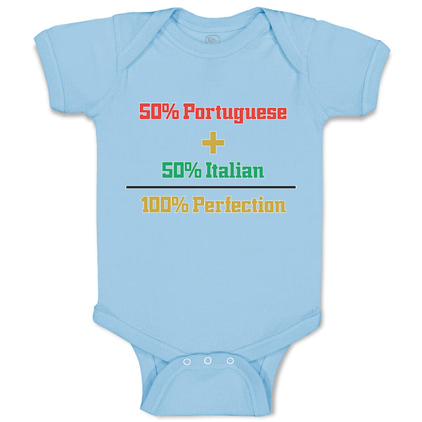 Baby Clothes 50% Portuguese 50% Italian = 100% Perfection Baby Bodysuits Cotton