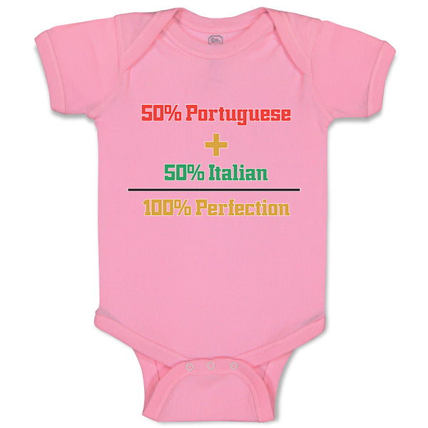 Baby Clothes 50% Portuguese 50% Italian = 100% Perfection Baby Bodysuits Cotton