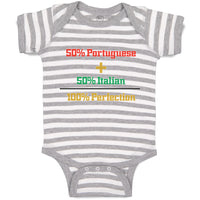 Baby Clothes 50% Portuguese 50% Italian = 100% Perfection Baby Bodysuits Cotton