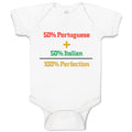 Baby Clothes 50% Portuguese 50% Italian = 100% Perfection Baby Bodysuits Cotton