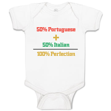 Baby Clothes 50% Portuguese 50% Italian = 100% Perfection Baby Bodysuits Cotton