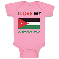 Baby Clothes I Love My Jordanian Dad Style A Baby Bodysuits Boy & Girl Cotton