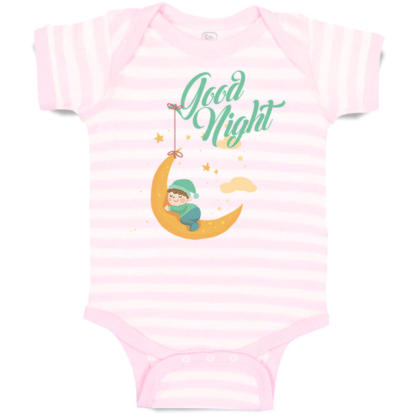 Baby Clothes Good Night Dinosaur Dino Dinos Baby Bodysuits Boy & Girl Cotton