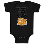 Baby Clothes Crazy Cat Baby Cat Sitting with Mouth Open Baby Bodysuits Cotton