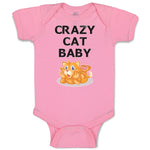 Baby Clothes Crazy Cat Baby Cat Sitting with Mouth Open Baby Bodysuits Cotton