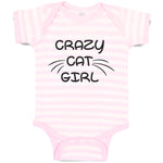 Baby Clothes Crazy Cat Girl with Whisker Baby Bodysuits Boy & Girl Cotton