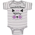 Baby Clothes Everybody Dance Meow Face of Cat with Bow Baby Bodysuits Cotton