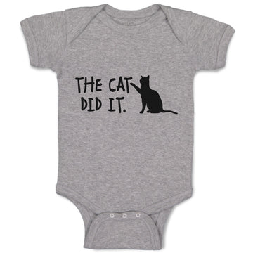 Baby Clothes The Cat Did It. Cat Sitting Silhouette Baby Bodysuits Cotton