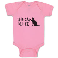 Baby Clothes The Cat Did It. Cat Sitting Silhouette Baby Bodysuits Cotton