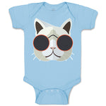 Baby Clothes Cat Head with Sun Glass Baby Bodysuits Boy & Girl Cotton