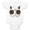 Baby Clothes Cat Head with Sun Glass Baby Bodysuits Boy & Girl Cotton