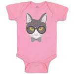 Baby Clothes Staring Cat with Sunglass Baby Bodysuits Boy & Girl Cotton