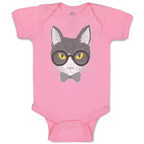 Baby Clothes Staring Cat with Sunglass Baby Bodysuits Boy & Girl Cotton