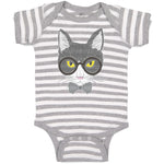 Baby Clothes Staring Cat with Sunglass Baby Bodysuits Boy & Girl Cotton