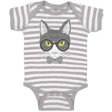Baby Clothes Staring Cat with Sunglass Baby Bodysuits Boy & Girl Cotton