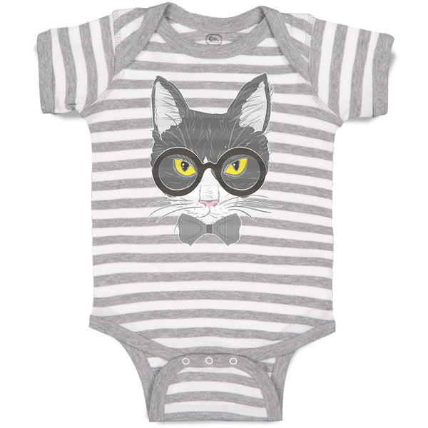 Baby Clothes Staring Cat with Sunglass Baby Bodysuits Boy & Girl Cotton