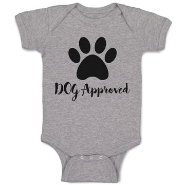 Baby Clothes Dog Approved with Paw Silhouette Baby Bodysuits Boy & Girl Cotton