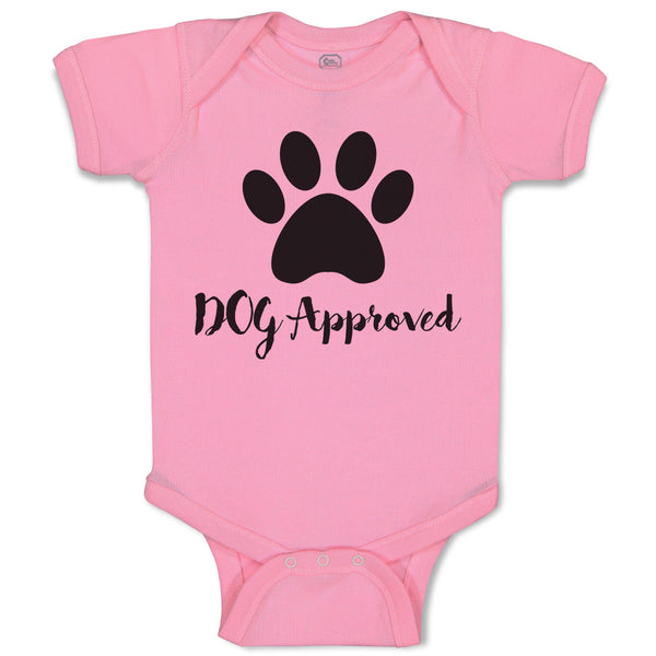 Baby Clothes Dog Approved with Paw Silhouette Baby Bodysuits Boy & Girl Cotton