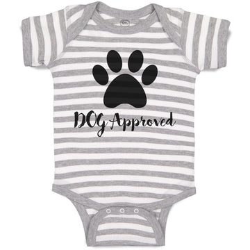 Baby Clothes Dog Approved with Paw Silhouette Baby Bodysuits Boy & Girl Cotton