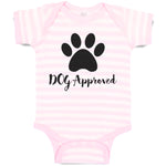 Baby Clothes Dog Approved with Paw Silhouette Baby Bodysuits Boy & Girl Cotton